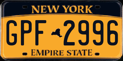 NY license plate GPF2996