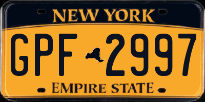 NY license plate GPF2997