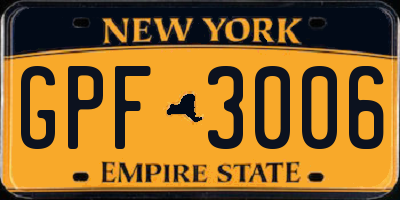 NY license plate GPF3006