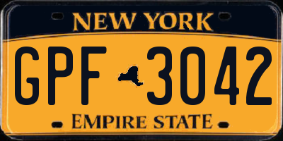 NY license plate GPF3042