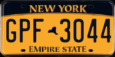 NY license plate GPF3044