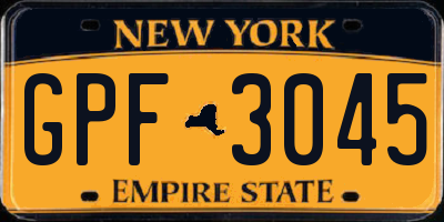 NY license plate GPF3045