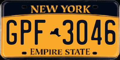 NY license plate GPF3046