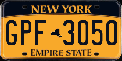 NY license plate GPF3050