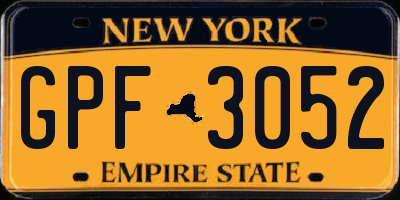 NY license plate GPF3052