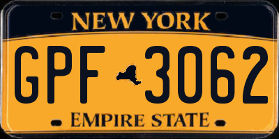 NY license plate GPF3062