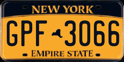 NY license plate GPF3066