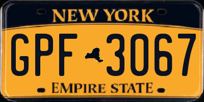 NY license plate GPF3067