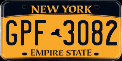 NY license plate GPF3082
