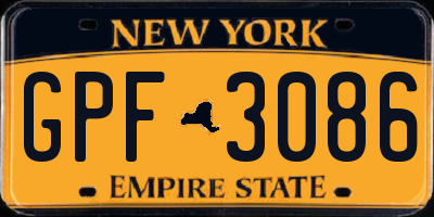 NY license plate GPF3086
