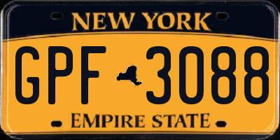NY license plate GPF3088