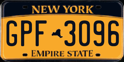 NY license plate GPF3096