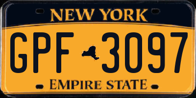 NY license plate GPF3097