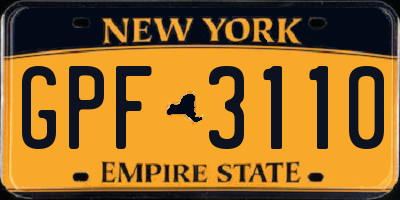 NY license plate GPF3110