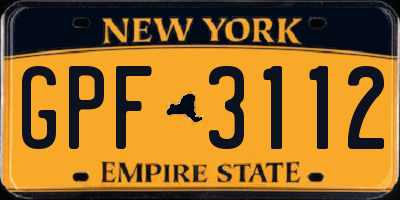 NY license plate GPF3112