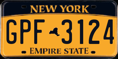 NY license plate GPF3124