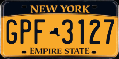 NY license plate GPF3127