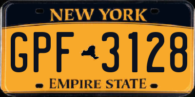 NY license plate GPF3128
