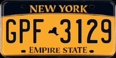 NY license plate GPF3129