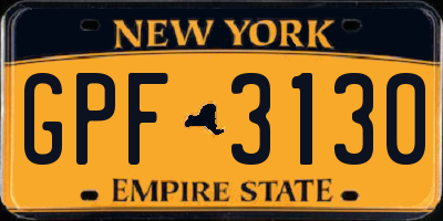 NY license plate GPF3130