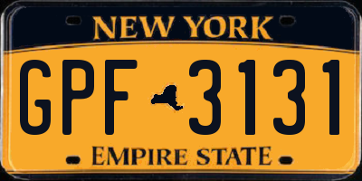 NY license plate GPF3131