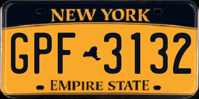 NY license plate GPF3132