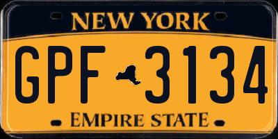 NY license plate GPF3134