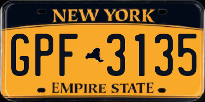 NY license plate GPF3135