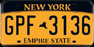 NY license plate GPF3136