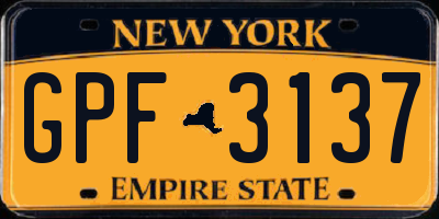 NY license plate GPF3137