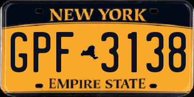 NY license plate GPF3138