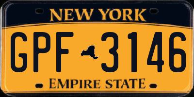 NY license plate GPF3146