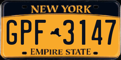 NY license plate GPF3147