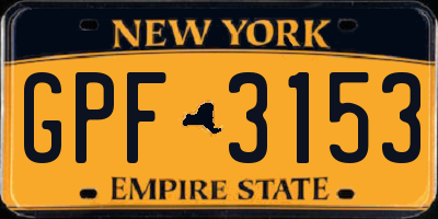 NY license plate GPF3153