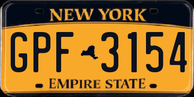 NY license plate GPF3154