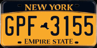 NY license plate GPF3155