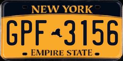 NY license plate GPF3156