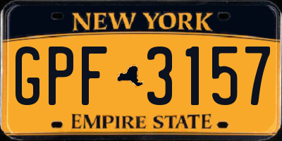 NY license plate GPF3157