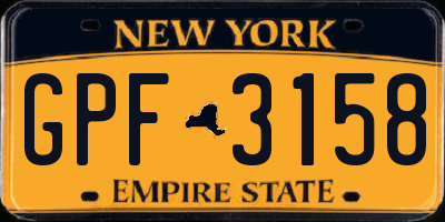 NY license plate GPF3158