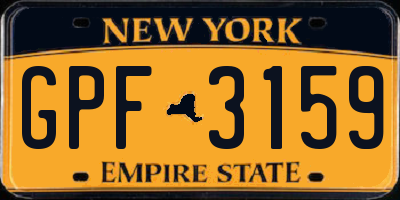 NY license plate GPF3159