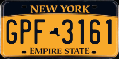 NY license plate GPF3161