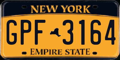 NY license plate GPF3164