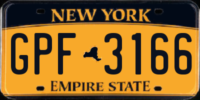 NY license plate GPF3166