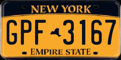 NY license plate GPF3167
