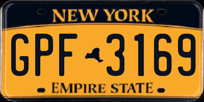 NY license plate GPF3169