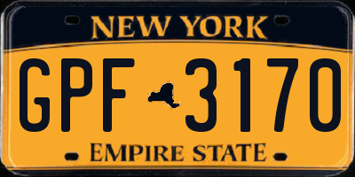 NY license plate GPF3170