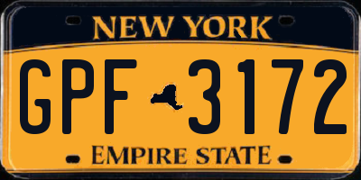 NY license plate GPF3172