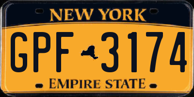 NY license plate GPF3174