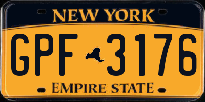 NY license plate GPF3176