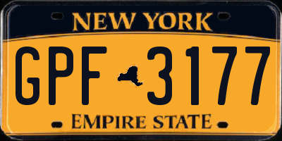 NY license plate GPF3177